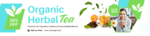 Green And White Modern Organic Herbal Tea Etsy Shop Cover